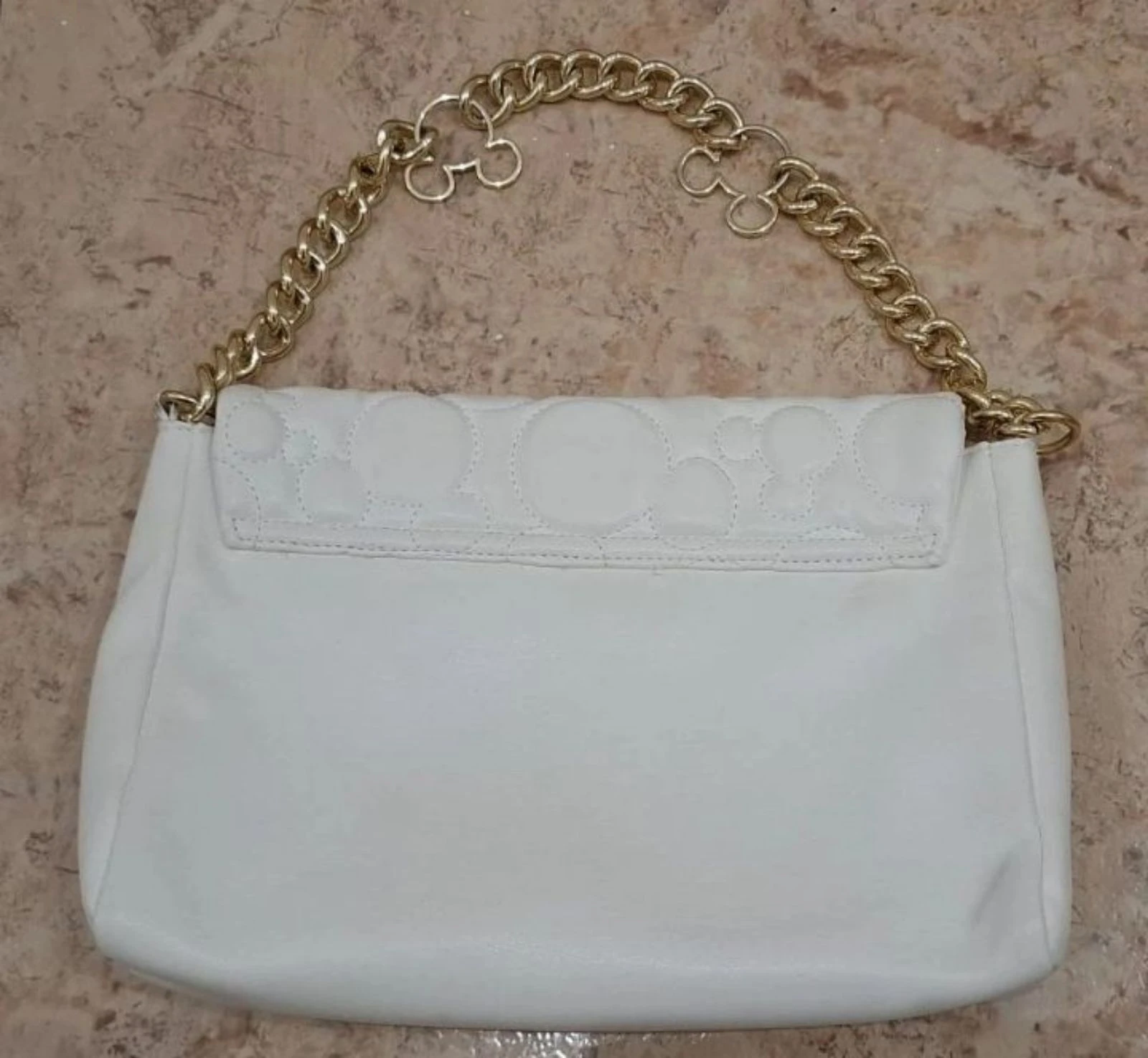 Witte Mickey Mouse tas met gouden ketting + lange riem in vintage stijl limited edition Y2K – photo 2